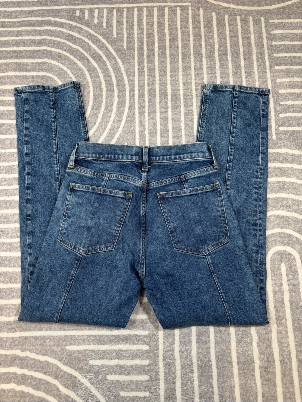 Gap Jeans, High-Rise Straight Front Seam, Stone Wash Denim, Size 2, 26R, 26x30 - Picture 5 of 10